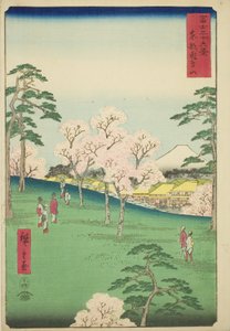 Asuka Hill in the Eastern Capital, from the series "Thirty-six Views of Mount Fuji" by Utagawa Hiroshige