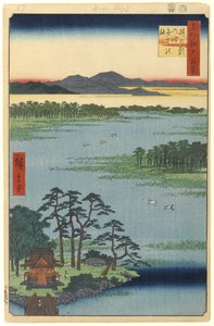 Benten Shrine, Inokashira Pond, No.87 from One Hundred Famous Views of Edo, 1856 by Utagawa Hiroshige