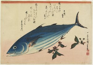 Bonito and Cherry Leaves, 1832-1833