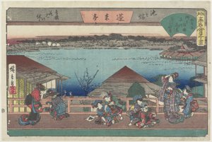 Courtesans Viewing Cherry Blossoms at Horatei in Ikenohata, c. 1835-1842