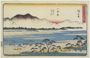 Crossing Sakawa River in Odawara, 1841-1842