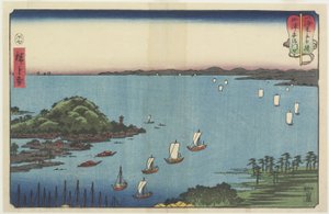 Delta of Abe River at Yaizu, July 1858