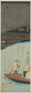 Distant View of Kinryuzan Temple from Asakusa River, from the Series 