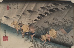 Driving Rain at Shono (Fifty-three Stations of the Tokaido) by Utagawa Hiroshige