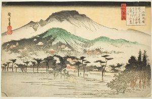 Evening Bell at Mii Temple, from the series "Eight Views of Omi" by Utagawa Hiroshige