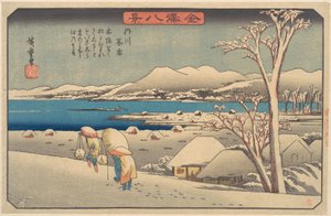 Evening Snow at Uchikawa by Utagawa Hiroshige