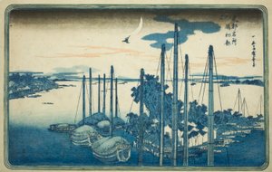 First Cuckoo of the Year at Tsukuda Island, from the series "Famous Views of the Eastern Capital" by Utagawa Hiroshige