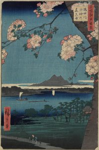 Forest of Suijin Shrine and Masaki on the Sumida River, August 1856