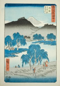 Goyu: Motono Plain and Motosaka Pass, no. 36 from the series Famous Sights of the Fifty-three Stations, also known as the Vertical Tokaido by Utagawa Hiroshige