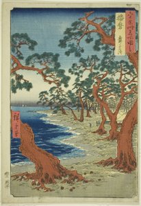 Harima Province: Maiko Beach, from the series "Famous Places in the Sixty-odd Provinces" by Utagawa Hiroshige
