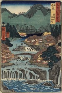Hot Springs at Shuzenji, Izu Province, August 1853 by Utagawa Hiroshige
