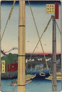 Inari Bridge and Minato Shrine, Teppo_zu, March 1857