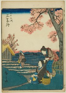 Ishiyakushi, from the series "Fifty-three Stations [of the Tokaido]," also known as the Figure Tokaido by Utagawa Hiroshige