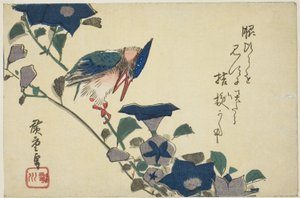 Kingfisher and Bellflowers by Utagawa Hiroshige