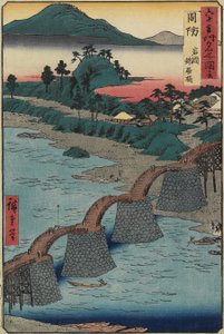 Kintai Bridge at Iwakuni, Suo Province, December 1853