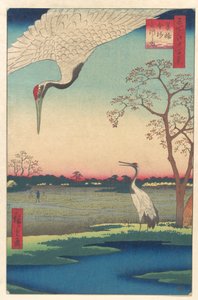 Minowa, Kanasugi at Mikawashima, from the series One Hundred Famous Views of Edo by Utagawa Hiroshige