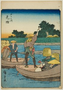 Mitsuke, from the series "Fifty-three Stations [of the Tokaido]," also known as the Figure Tokaido by Utagawa Hiroshige