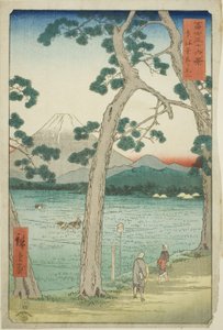 Mount Fuji Seen from the Left on the Tokaido, from the series "Thirty-six Views of Mount Fuji" by Utagawa Hiroshige