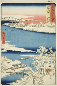 Musashi Province: Morning after Snow on the Sumida River, from the series "Famous Places in the Sixty-odd Provinces"
