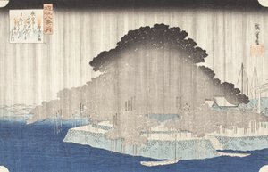 Night Rain at Karasaki by Utagawa Hiroshige