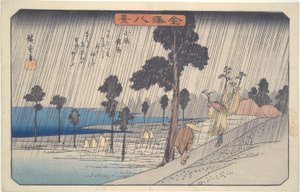 Night Rain at Koizumi: The Eight Views of Kanazawa by Utagawa Hiroshige