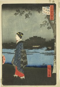 Night View of Matsuchi Hill and the Sanya Canal, from the series One Hundred Famous Views of Edo by Utagawa Hiroshige