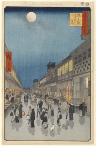 Night View of Sarawaka-machi, No.90 from One Hundred Famous Views of Edo, 1856 by Utagawa Hiroshige