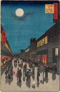 Night View of Saruwakamachi by Utagawa Hiroshige