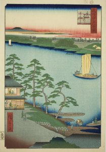 Niijuku Ferry, from the series One Hundred Famous Views of Edo by Utagawa Hiroshige