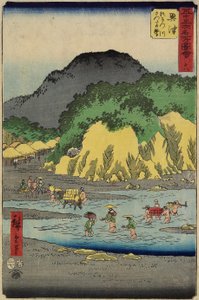Foot of Mount Satta by the Okitsu River, Okitsu, July 1855