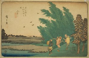 No. 56: Mieji, from the series "Sixty-nine Stations of the Kisokaido" by Utagawa Hiroshige