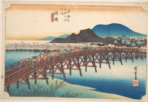 Okazaki, Tenshin Bridge by Utagawa Hiroshige