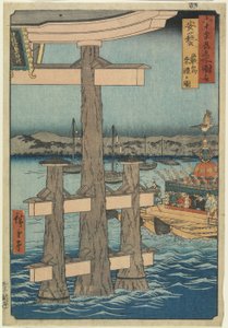 Scene at Itsukushima Shrine, Aki Province, 1853