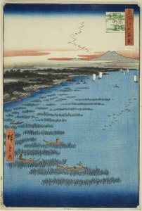 Samezu Coast in South Shinagawa (Minami-Shinagawa Samezu kaigan), from the series "One Hundred Famous Views of Edo (Meisho Edo hyakkei)"