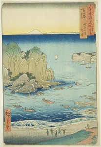 Shimosa Province: Choshi Beach on the Outer Bay (Shimosa, Choshi no hama Toura), from the series "Famous Places in the Sixty-odd Provinces (Rokujuyoshu meisho zue)"