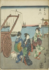 Shinagawa, from the series "Fifty-three Stations [of the Tokaido]," also known as the Figure Tokaido by Utagawa Hiroshige