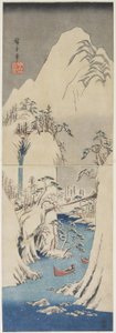 Snow Scene by the Fuji River