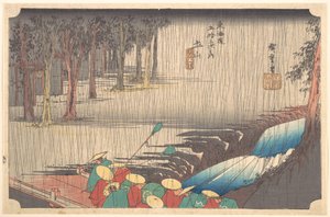 Spring Rain at Tsuchiyama (50th Station of the Tōkaidō) by Utagawa Hiroshige