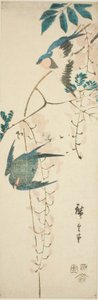 Swallows and Wisteria by Utagawa Hiroshige