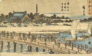 The Asakusa River, Kinryūzan Temple, and Azuma Bridge by Utagawa Hiroshige