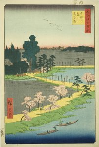 The Entwined Camphor Trees at Azuma Shrine (from the series One Hundred Famous Views of Edo) by Utagawa Hiroshige