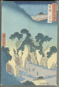 The Gold Mines, Sado Province by Utagawa Hiroshige