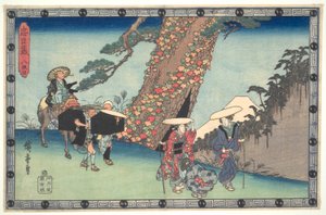 The Loyal League of Forty-seven Ronin (Chushingura), Act VIII: The Wife and Daughter of Honzo journeying to Kyoto by Utagawa Hiroshige