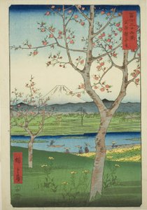 The Outskirts of Koshigaya in Musashi Province, from the Series Thirty-six Views of Mount Fuji by Utagawa Hiroshige