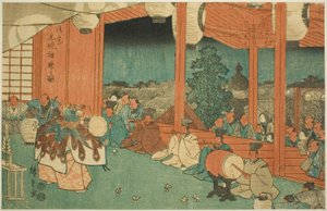 The Sacred Dance at the Shinmei Shrine in Shiba at Dawn, from the series 