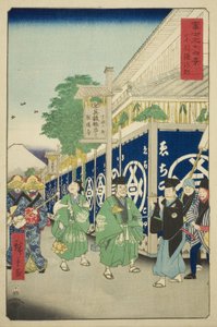 The Suruga District in the Eastern Capital, from the series "Thirty-six Views of Mount Fuji" by Utagawa Hiroshige