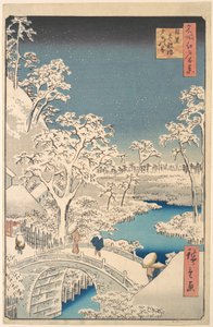 The Taiko (Drum) Bridge and the Yuhi Mound at Meguro by Utagawa Hiroshige