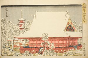 The Year-end Fair at Kinryuzan Temple in Asakusa, from the series "Famous Places in the Eastern Capital" by Utagawa Hiroshige