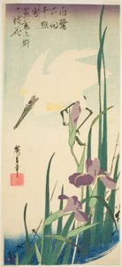 White Heron and Iris by Utagawa Hiroshige