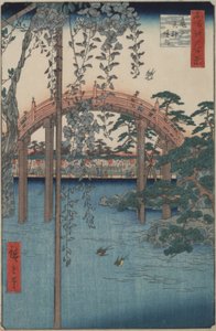 Wisteria at Kameido Tenjin Shrine from the Series One Hundred Famous Views of Edo by Utagawa Hiroshige